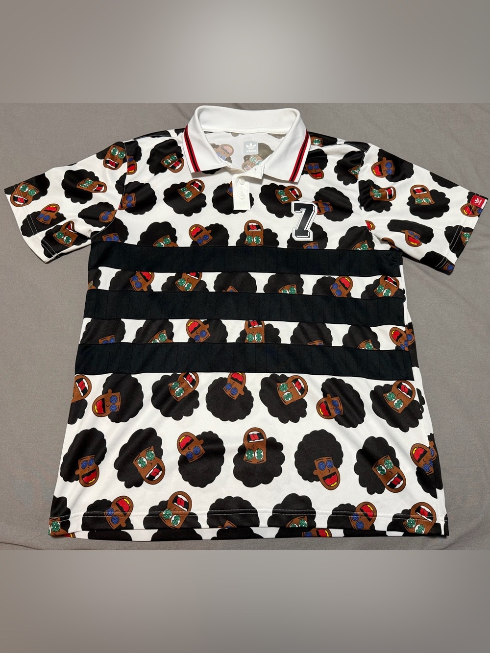 Adidas & Pro Skater Na-Kel Smith Polo Shirt & Soccer Jersey Hybrid Men’s Large